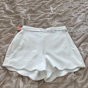 bishop + young White Women's Scalloped Shorts